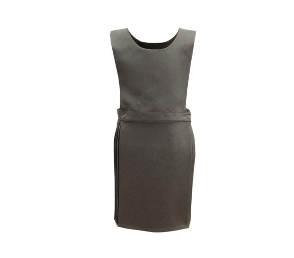 Grey Bib Front Pinafore Dress