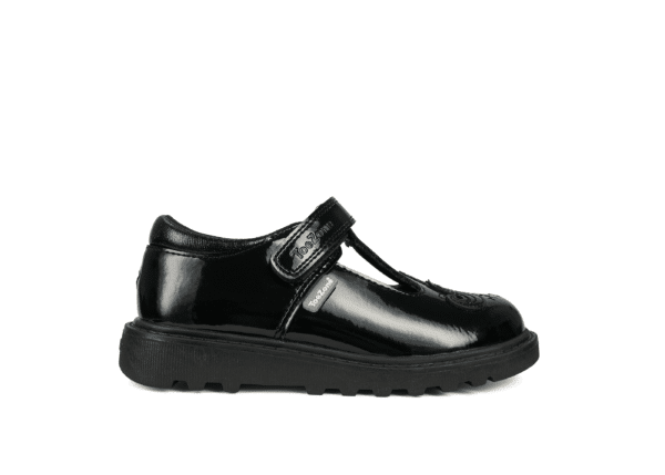 ELLIE Patent Coated Leather Rip Tape Unicorn Girls' School Shoes - Image 2